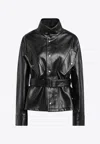 Maison Margiela Laminated High-neck Jacket In Black