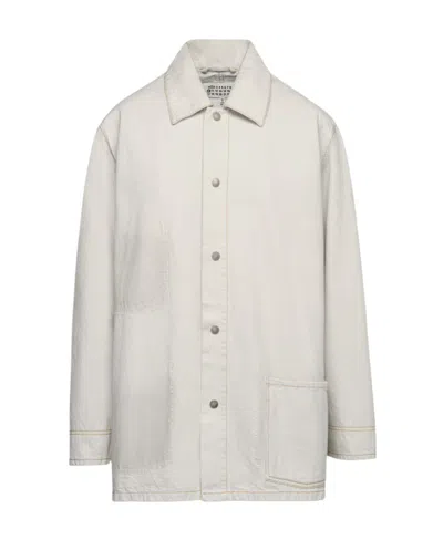 Maison Margiela Lapel Denim Coat In White