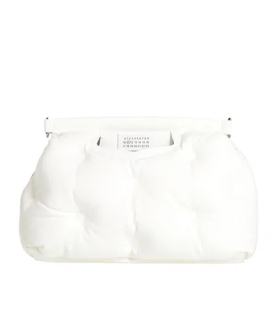 Maison Margiela Large Quilted Leather Clutch Bag In White