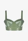 Maison Margiela Adjustable Balconette Bra With Wide Shoulder Straps In Green