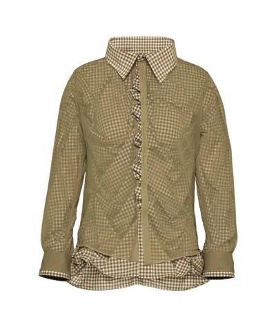 Maison Margiela Layer Shirt In Brown