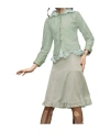 Maison Margiela Layered Shirt With Collar And Ruffles In Light Green And Light Green