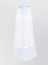 Maison Margiela Light Blue Cotton Sleeveless Shirt In White