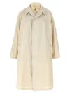 Maison Margiela Cotton Trench Coat With Point Collar And Side Pockets In Multi