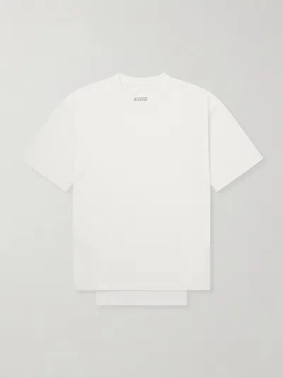 Maison Margiela Crew Neck Short Sleeve Jersey Top In White