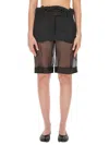 Maison Margiela Deconstructed Layered Midi Skirt In Black