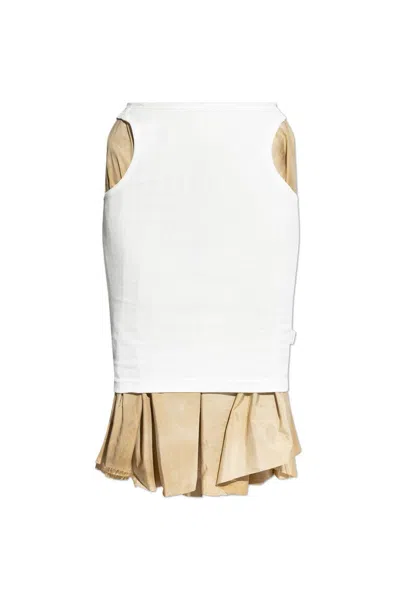 Maison Margiela Layered High-waisted Skirt In White