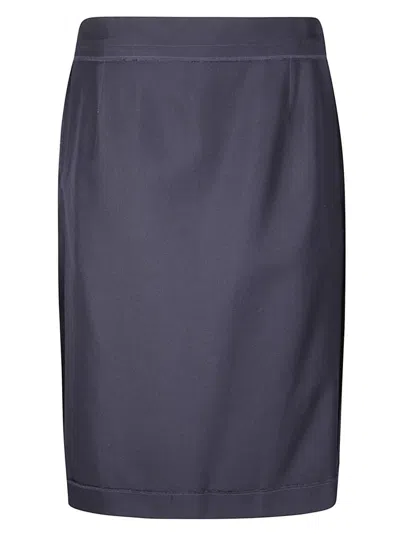 Maison Margiela Layered Midi Skirt With Rear Zipper In Multi