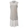 Maison Margiela Layered Midi Sleeveless Sweater Dress In Grey Cotton In Grey