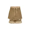 Maison Margiela Layered Mini Skirt Shorts Woman Camel