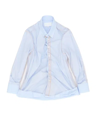 MAISON MARGIELA STRIPED GATHERED SHIRT