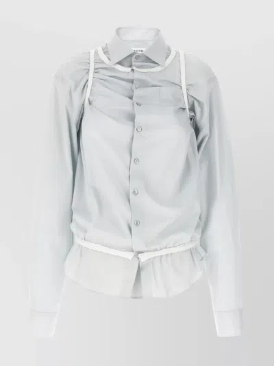 MAISON MARGIELA LAYERED SHIRT WITH CHEST POCKET AND PEPLUM HEM