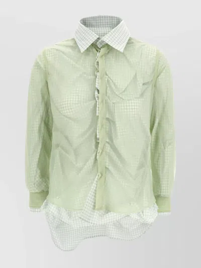MAISON MARGIELA LAYERED SHIRT WITH COLLAR AND RUFFLES