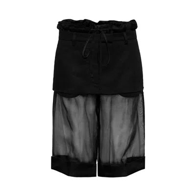 Maison Margiela Layered Skirt Shorts Woman Black