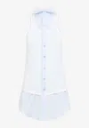 Maison Margiela Light Blue Cotton Sleeveless Shirt In Blue