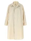 Maison Margiela Cotton Trench Coat With Point Collar And Side Pockets In Multi