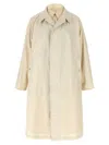 Maison Margiela Cotton Trench Coat With Point Collar And Side Pockets In Multi