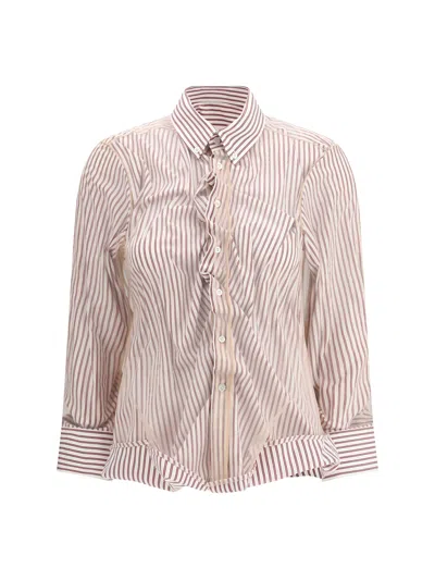 MAISON MARGIELA LAYERED TULLE STRIPED SHIRT