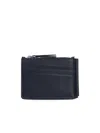 Maison Margiela Textured Black Leather Card Holder With Logo In Black