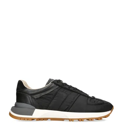 Maison Margiela Mm22 Leather And Fabric Low Top Sneakers In Black