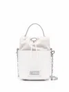 Maison Margiela Chalk Leather And Canvas Mini 5ac Bucket Bag
