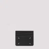 Maison Margiela Rectangular Textured Calf Leather Wallet With Iconic Stitch Detail In Black