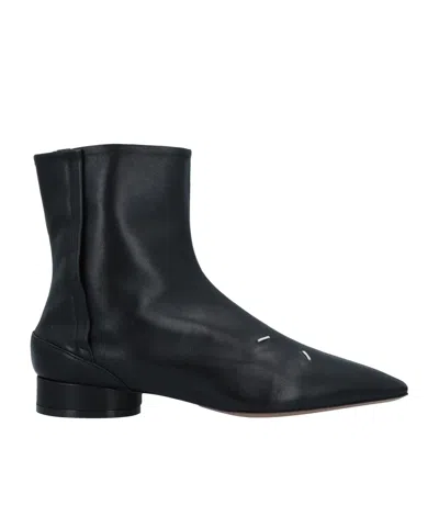 Maison Margiela Leather Ankle Boot In Animal Print
