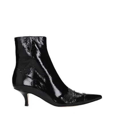 MAISON MARGIELA LEATHER ANKLE WOMEN'S BOOTS