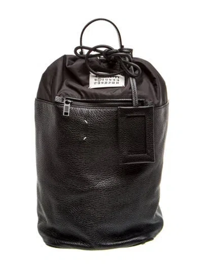 Pre-owned Maison Margiela Leather Backpack In Black