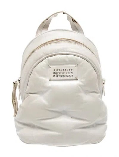 Pre-owned Maison Margiela Leather Backpack In White