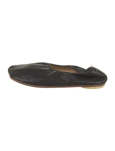 Pre-owned Maison Margiela Leather Ballet Flats In Black