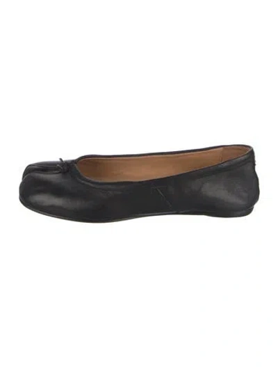 Pre-owned Maison Margiela Leather Ballet Flats In Black