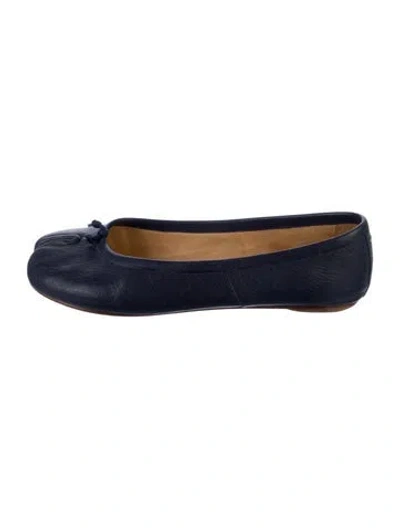 Pre-owned Maison Margiela Leather Ballet Flats In Blue