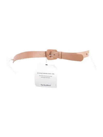 Pre-owned Maison Margiela Leather Beaded Accents Belt In Neutrals