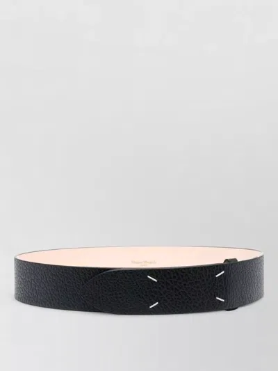 Maison Margiela Leather Belt 45 Mm Adjustable Length In Black