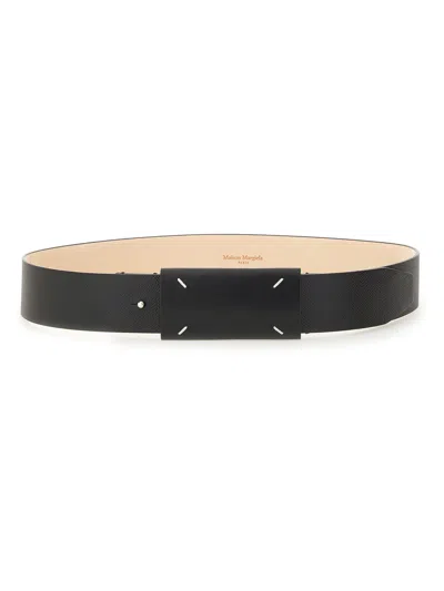 Maison Margiela Leather Belt In Black