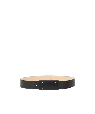 Maison Margiela Leather Belt In Black