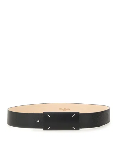 Maison Margiela Leather Belt In Black
