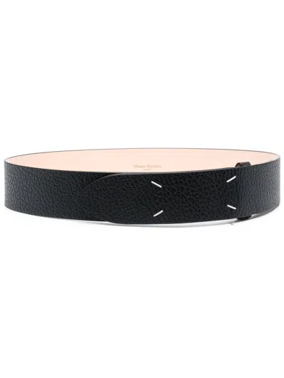 Maison Margiela Leather Belt In Black