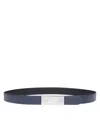 Maison Margiela Leather Belt In Blue