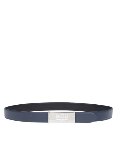 Maison Margiela Leather Belt In Blue