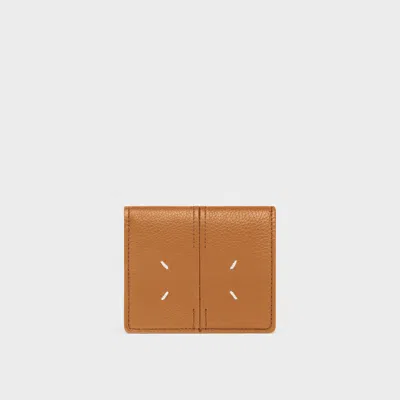 Maison Margiela Leather Bi-fold Wallet Unisex Cognac In Brown