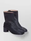 Maison Margiela Leather Block Heel Ankle Boots With Tabi Toe
