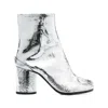 Maison Margiela Tabi Split-toe Crinkled Metallic Patent-leather Ankle Boots