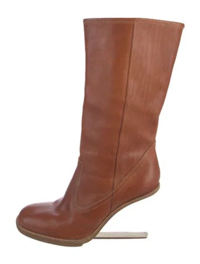 Pre-owned Maison Margiela Leather Boots In Brown