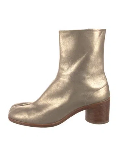 Pre-owned Maison Margiela Leather Boots In Gold/neutrals