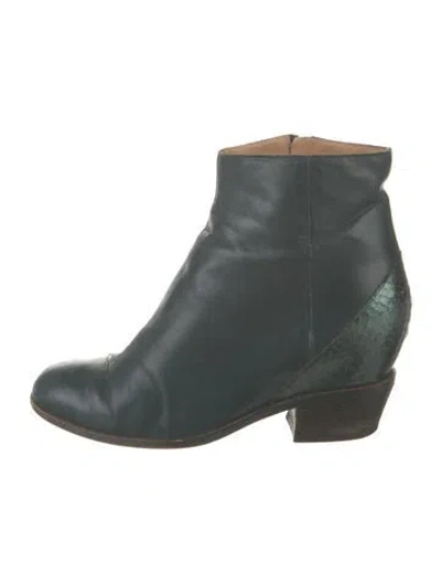 Pre-owned Maison Margiela Leather Boots In Green