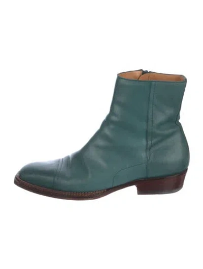 Pre-owned Maison Margiela Leather Boots In Green