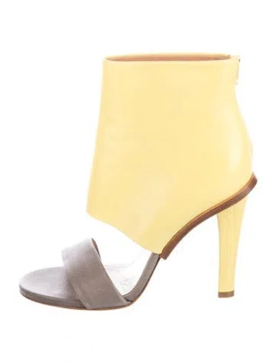 Pre-owned Maison Margiela Leather Boots In Grey/yellow