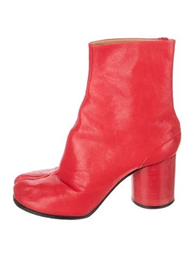Pre-owned Maison Margiela Leather Boots In Red